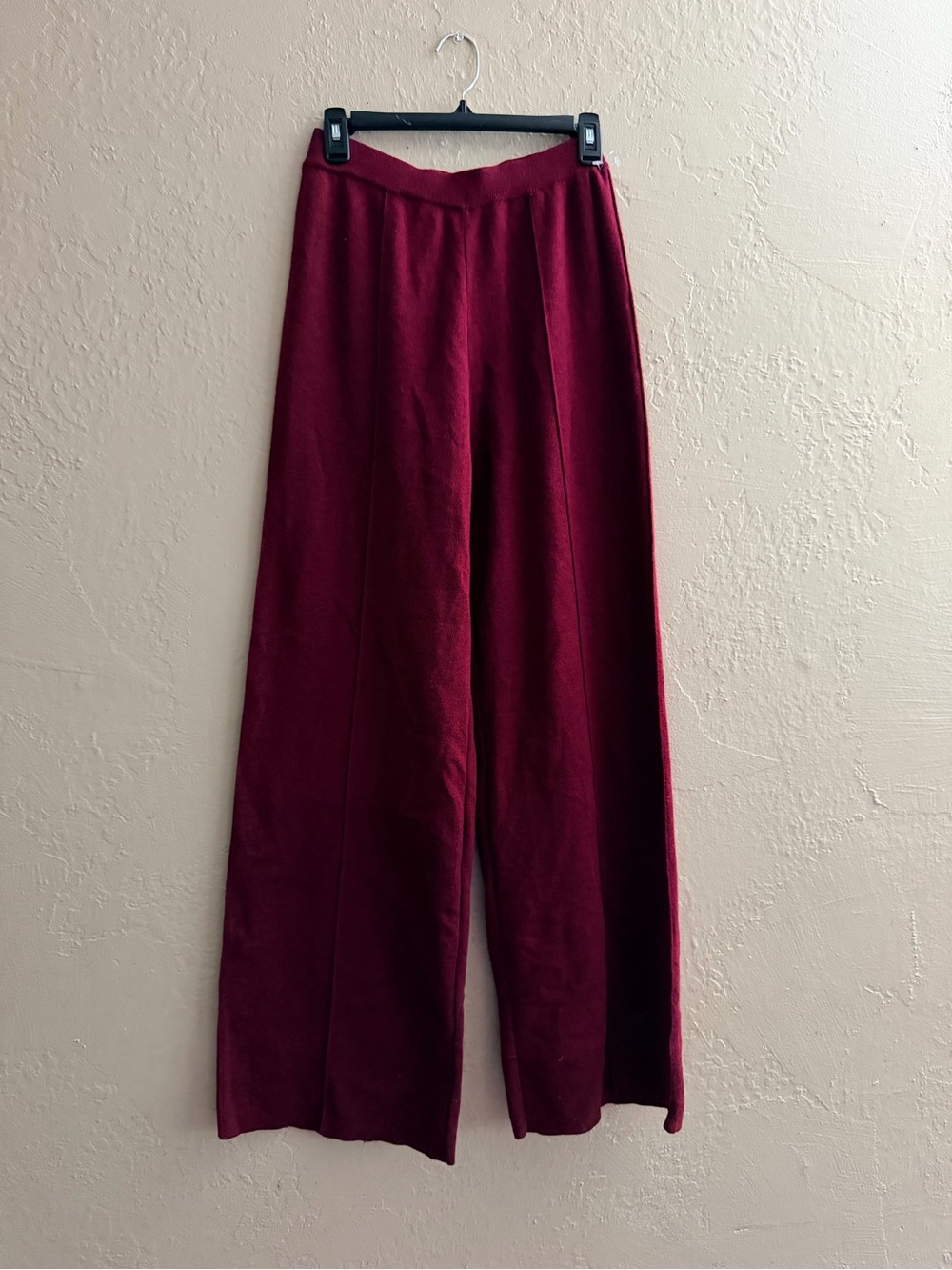 Commense Wide Leg Pants in Burgundy